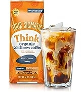 Organic Cold Brew Coffee Grounds by Four Sigmatic | Dark Roast, Fair Trade Coarse Grounds with Li...