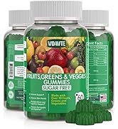 VIDAVITE Sugar-Free Fruit and Veggie Gummies — 35+ Greens, Fruit and Vegetable Vitamins to Boost ...