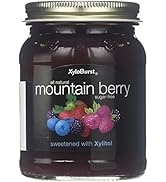 Xyloburst Sugar Free Mountain Berry Xylitol Jam Keto Friendly & Gluten Free 10 Ounce Glass Jar - ...