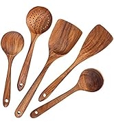 Wood Cooking Utensils, Wooden Spoons for Cooking,Wooden Kitchen Utensil Set,5 pcs Japanese Style ...