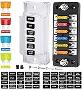 Nilight 6 Way Fuse Block with Negative Bus 12V Blade Fuse Holder ATC/ATO Standard Fuse Box Label ...