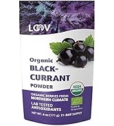 LOOV Blackcurrant Powder Organic, Made from 100% Whole Blackcurrants, Freeze Dried and Powdered O...