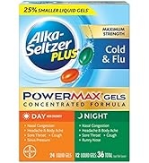 Alka-Seltzer Plus Power Max Cold & Flu Day+Night Medicine: Cough Suppressant, Cold and Flu Medici...