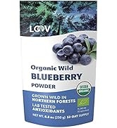 LOOV Organic Wild Blueberry Powder, Wild-Crafted from Nordic Forests, 100% Whole Fruit Bilberry, ...