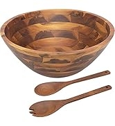 AIDEA Salad Bowls, Wooden Salad Bowls with Salad Spoon and Fork 12.5"