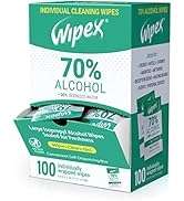 Wipex 70% Isopropyl Alcohol Wipes Individually Wrapped Sachets, Large Electronic wipes, Alcohol P...