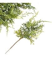 Factory Direct Craft Pack of 6 Artificial Juniper Cedar Sprays with Berries Christmas Greenery fo...