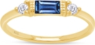 Yellow Gold Over : Simulated Blue Sapphire