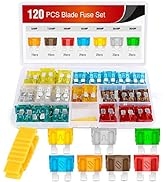 Nilight - 50016R 120 pcs Standard Fuse Assortment kit – 5, 7.5, 10, 15, 20, 25, 30 AMP – Regular ...