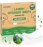 HOMERHYME Laundry Detergent Sheets - Up to 200 Loads (100 Sheets),Unscented,Plastic Free,Laundry ...