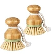 Bamboo Dish Brush Scrub Wooden Brush - Bamboo Dish Brush,Brush for Dishes,Palm Brush Dish Scrubbe...