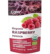 LOOV Organic Raspberry Powder, Made from 100% Whole Raspberries, Powdered Freeze-Dried Raspberrie...