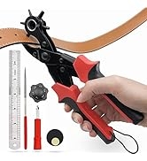 Leather Hole Punch,Belt Hole Puncher for Leather, Revolving Punch Plier Kit,Leather Punch Plier f...