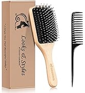 Hair Brush, Sosoon Boar Bristle Paddle Hairbrush for Long Short Thick Thin Curly Straight Wavy Dr...