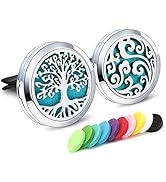 2Psc Car Air Freshener Aromatherapy Essential Oil Diffuser Locket Clip with 10 Refill Pads