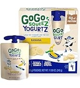 GoGo squeeZ yogurtZ Banana, 3 oz (Pack of 4), Kids Snacks Made from Real Yogurt and Fruit, Pantry...