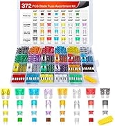 Nilight 372 PCS Car Fuses Assortment Kit Standard Mini LP Mini Micro2 Blade Fuse ATO ATC APS ATS ...