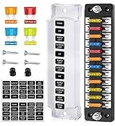 Nilight 12 Way Fuse Block with Negative Bus 12V Blade Fuse Holder ATC/ATO Standard Fuse Box Label...