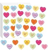 Whaline 500Pcs Valentine's Day Stickers Conversation Heart Adhesive Decals Colorful Love Heart Sh...