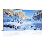 Conipit Yosemite Winter Canvas Wall Art Winter Snow Nature Scenic Picture Prints Yosemite Valley ...