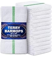 GREEN LIFESTYLE Green Stripe Terry Kitchen Bar Mops 28 Oz- 16 X 19 inches, Highly Absorbent, Ultr...