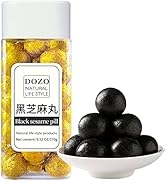 DOZO Black Sesame Balls 9.5oz（30pill）Black sesame seeds, black rice, black beans, and honey are m...