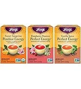 Yogi Tea - Energy Tea Variety Pack Sampler (3 Pack) - Sweet Tangerine Positive Energy, Raspberry ...