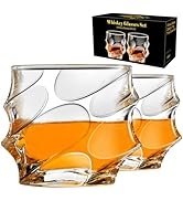 PARACITY Whiskey Glasses Set of 2, Old Fashioned Cocktail Glass, 10 OZ Whiskey Glasses, Bourbon G...