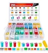 Nilight 250PCS Blade Jcase Car Fuse Assortment Kit 5A 7.5A 10A 15A 20A 25A 30A Standard Mini Fuse...