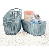 Storage Organizer and Storage Bins - 3PK TEAL - Pantry, Shelf, Closet, Under Kitchen Sink Organiz...