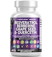 Resveratrol 6000mg Berberine 3000mg Grape Seed Extract 3000mg Quercetin 4000mg Green Tea Extract ...