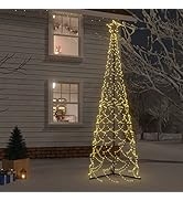 10FT Outdoor Lighting Christmas Cone Tree 500 LEDs, 118.1" Cone Tall Artificial Christmas Tree St...