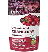 LOOV Organic Wild Cranberry Powder, 100% Whole Organic Cranberry Fruit, Freeze Dried and Powdered...