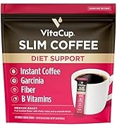 VitaCup Slim Instant Coffee Packets, with Garcinia, Fiber, B Vitamins, Skinny Coffee, Bold & Smoo...