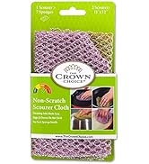 Heavy Duty Non Scratch Scouring Pads and Pot Scrubbers (2PCs) - Mesh Dish Cloth, Durable Netted D...