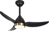 36 Inch Black and Gold Ceiling Fan