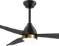 Black and Gold Ceiling Fan with Light