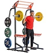 Sunny Health & Fitness Power Zone Half Rack Heavy Duty Performance Power Cage