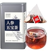 DOZO Ginseng Five Treasures Tea 240g/8.46OZ（25bag）Wubao Tea Men's Tea Husband Tea Men's Kidney Te...