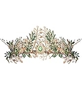 MOSTORY Fairy Floral Headband - Handmade Leaf Crown Headpiece Medieval Rhinestone Hair Decoration...