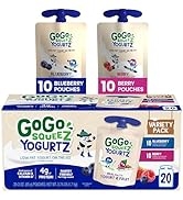 GoGo squeeZ yogurtZ Variety Pack, Blueberry & Berry, 3 oz (Pack of 20), Kids Snacks Made from Rea...