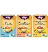 Yogi Tea - Herbal Detox Tea Variety Pack Sampler (3 Pack) - Includes DeTox, Peach DeTox, and Roas...