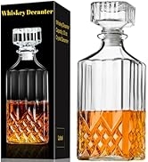 PARACITY Whiskey Decanter, 30oz Decanters for Alcohol with Glass Stopper, Gift Boxed Bourbon Deca...