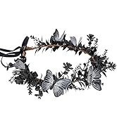 MOSTORY Flower Fairy Wedding Headband - Elf Butterfly Crown Costume for Men Women Halloween Renai...