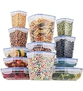 Superio Plastic Food Storage Containers with airtight Lids for Pantry, Firdge and Meal Prep- BPA ...