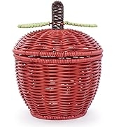 ZARYIEEO Fruit Bowls, Creative Apple-shaped Rattan Fruit Basket, Snack Basket, Antique Vine Fruit...