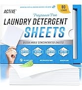 Laundry Detergent Sheets Eco Washing Strips - 80 Loads Package, Free & Clear Liquidless Clothes W...