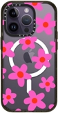 bold retro seventies flowers in pink