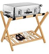 Smart FENDEE 26.77" Fully Assembled Natural Bamboo Luggage Rack for Guest Room, Wide Suitcase Sta...