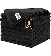 HOMERHYME Premium Microfiber Cleaning Cloth, 8 Pack, 12.6" x 12.6" Cleaning Towels, Lint-Free & S...